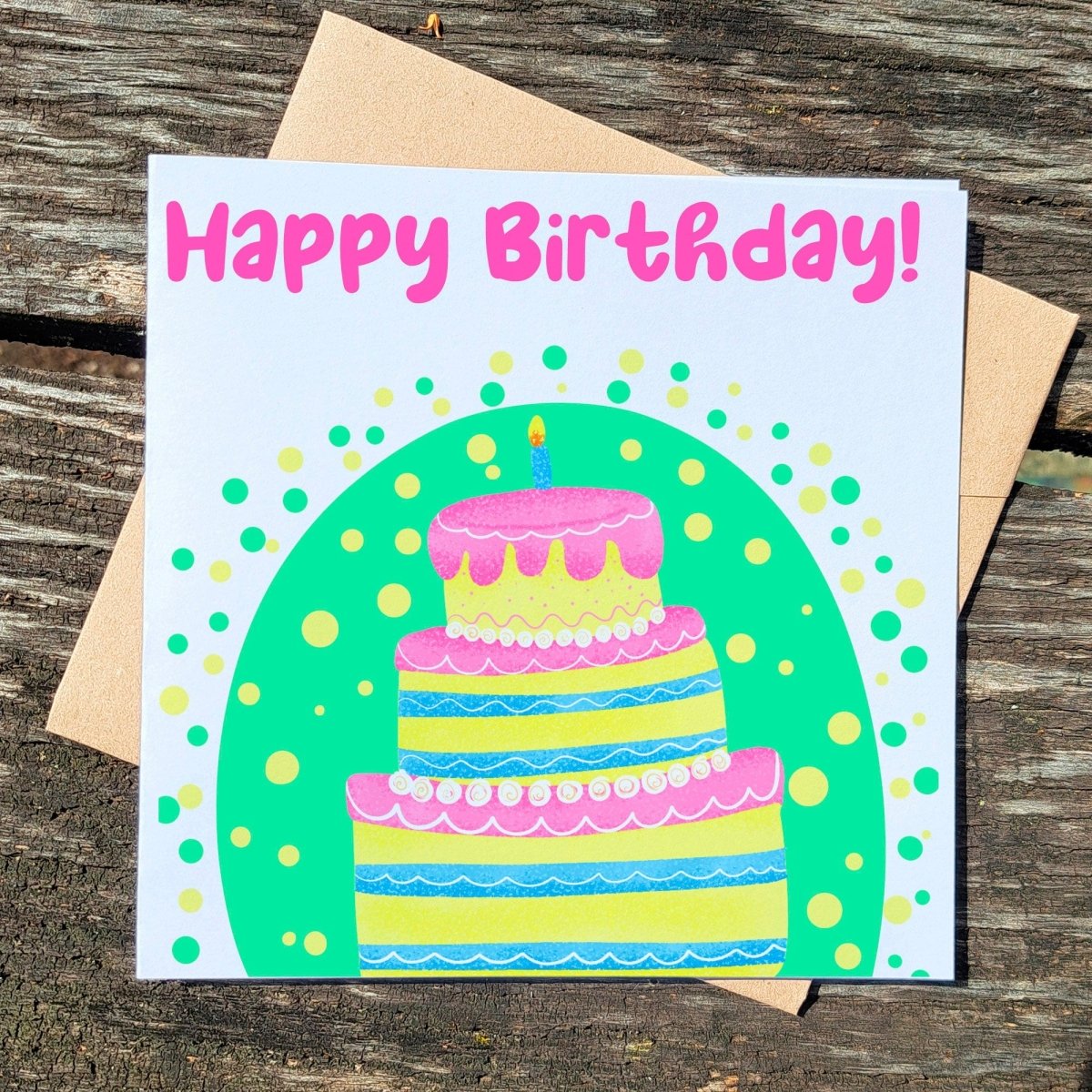 Happy birthday Cake Card, Greeting Birthday Card for girlfriend, sister - Leo Hobby Marketplace