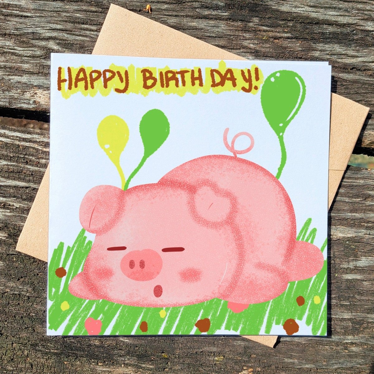 Happy Birthday Little Pig Card, Cute Kids Greeting, Adorable Animal Birthday Wishes, Boy&#39;s Celebration Card, Illustrated Postcards Gift Idea - Leo Hobby Marketplace