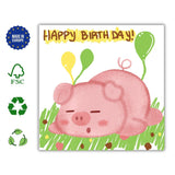 Happy Birthday Little Pig Card, Cute Kids Greeting, Adorable Animal Birthday Wishes, Boy&#39;s Celebration Card, Illustrated Postcards Gift Idea - Leo Hobby Marketplace