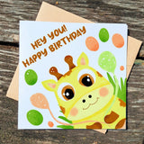 Hey you! Happy Birthday, Best Friend, Card for Kids, Cute Friendship, Card Boyfriend Girlfriend - Leo Hobby Marketplace