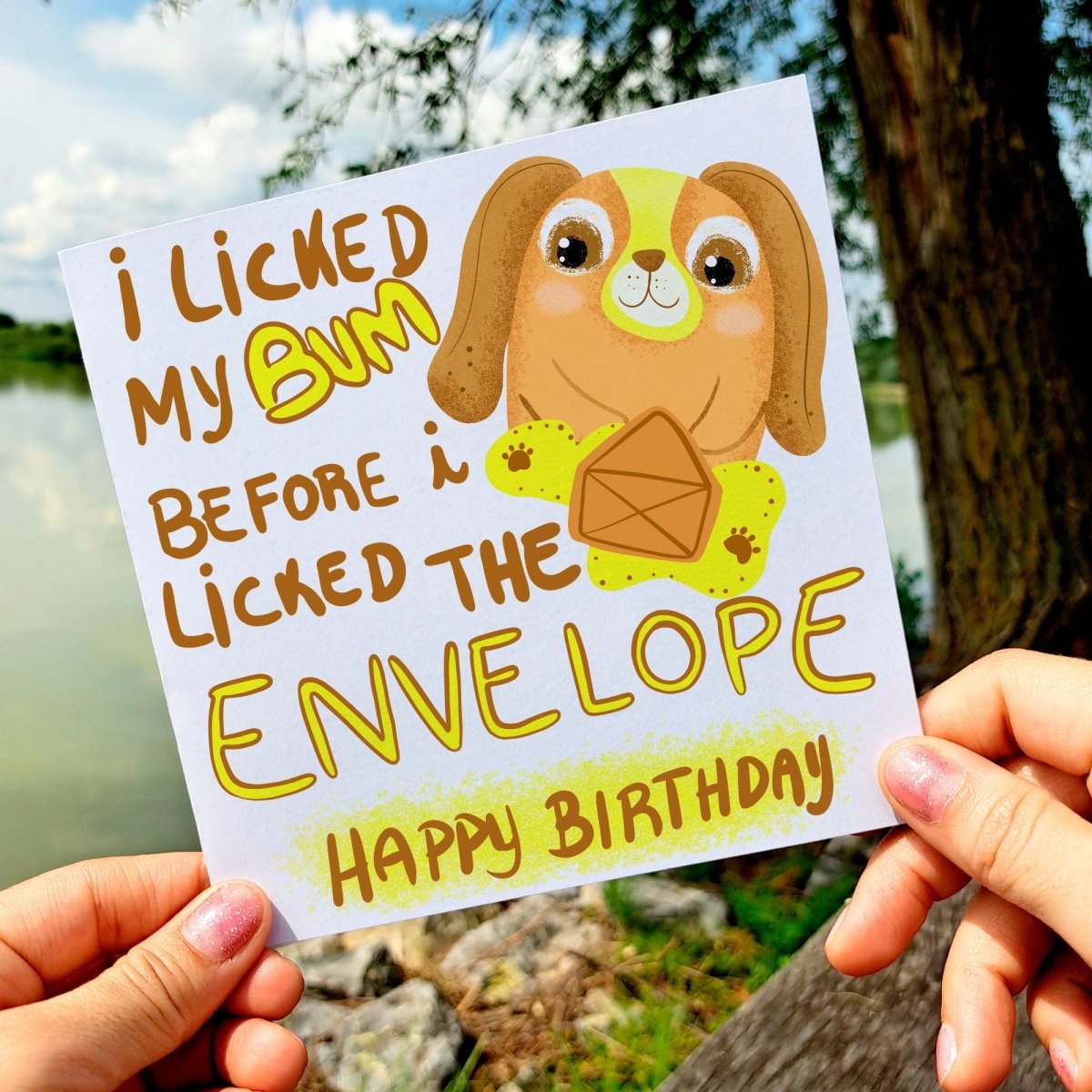 I licked my Bum Before Licking the Envelope Dog Birthday Card, Dog Owner Card, Dog Lover Card, Cute Dog Card, Card For Friends - Leo Hobby Marketplace