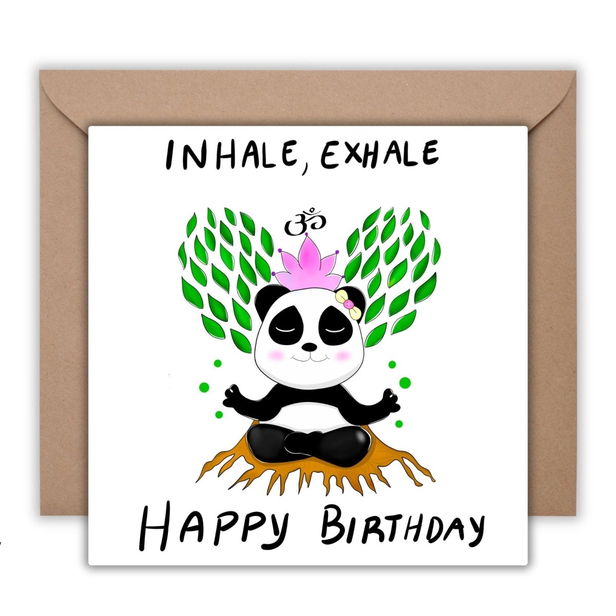 Inhale, Exhale – Happy Birthday Panda Meditation Card | Mindfulness Zen Greeting for Yoga Lovers & Wellness Gifts - Leo Hobby Marketplace