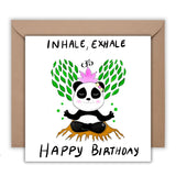 Inhale, Exhale – Happy Birthday Panda Meditation Card | Mindfulness Zen Greeting for Yoga Lovers & Wellness Gifts - Leo Hobby Marketplace