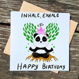 Inhale, Exhale – Happy Birthday Panda Meditation Card | Mindfulness Zen Greeting for Yoga Lovers & Wellness Gifts - Leo Hobby Marketplace