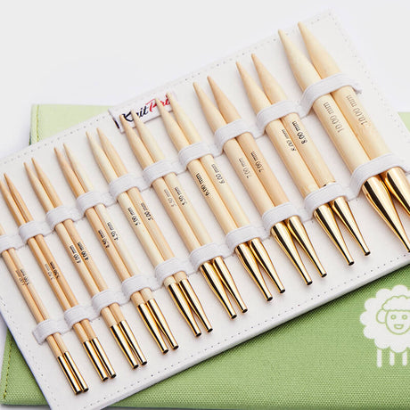 KnitPro Bamboo Deluxe auswechselbares Rundstricknadelset (3,00, 3,50, 4,00, 4,50 &amp; 5,00, 5,50, 6,00, 7,00, 8,00 &amp; 10,00 mm) (22553)