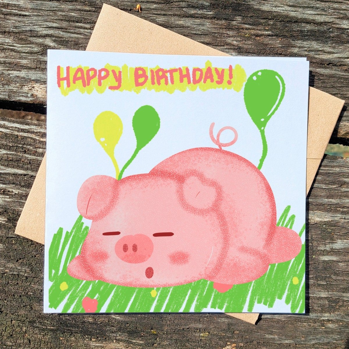 Little Pig Birthday Card, Cute Girls Greeting, Adorable Animal Birthday Wishes, Girl&#39;s Celebration Card, Gift Idea Daughter Niece Nephew - Leo Hobby Marketplace