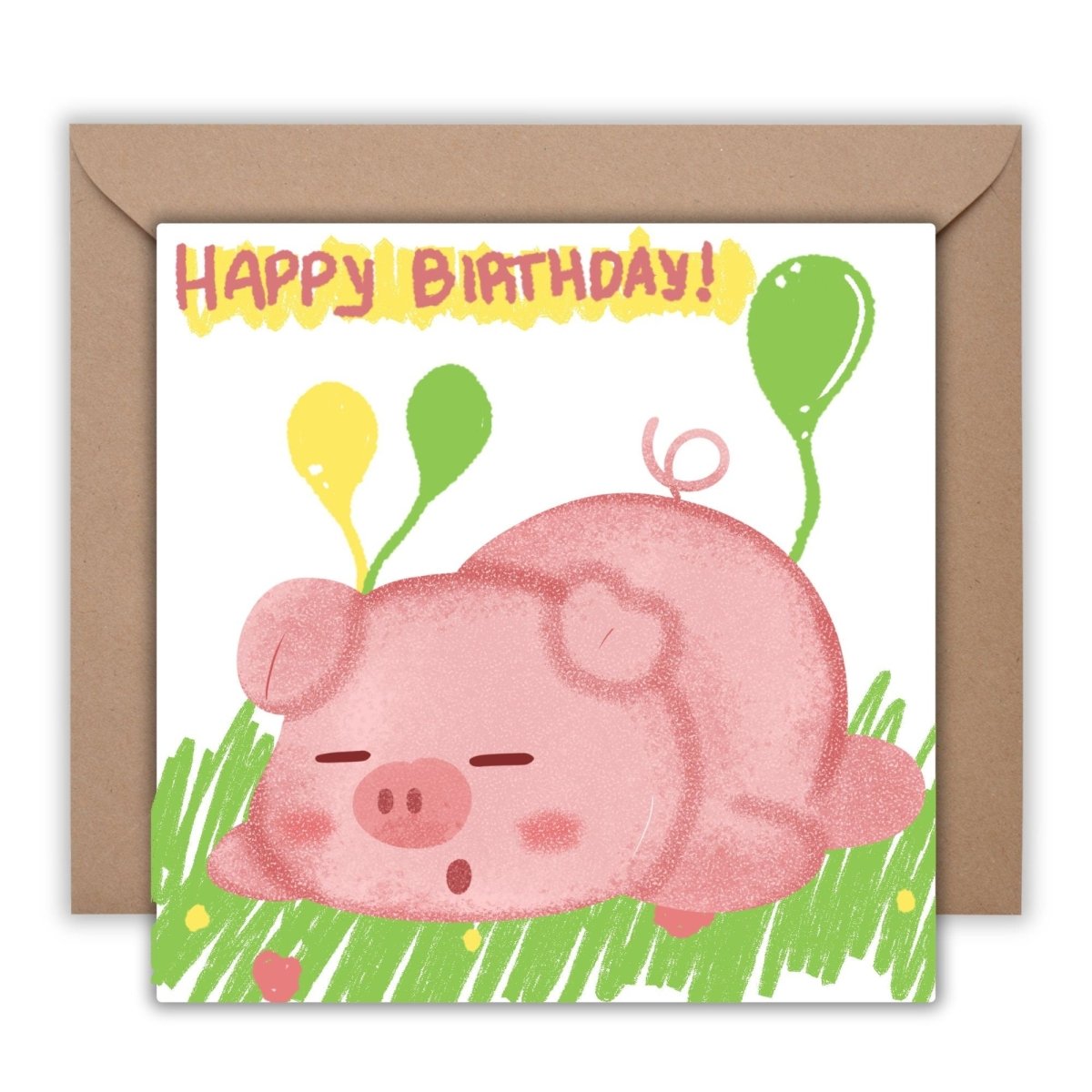 Little Pig Birthday Card, Cute Girls Greeting, Adorable Animal Birthday Wishes, Girl&#39;s Celebration Card, Gift Idea Daughter Niece Nephew - Leo Hobby Marketplace