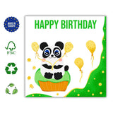 Panda Birthday Card, Cute Personalised Custom, Painting Animals, Blank Card, Set Card, Pet Greeting Card, Panda Happy Birthday Card - Leo Hobby Marketplace