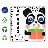 Panda Birthday Card for Girls with Name and Custom Message, Cute Illustrated Animal Cards, Fun Kids Greeting Card, Gifts for Toddlers - Leo Hobby Marketplace