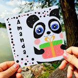 Panda Birthday Card for Girls with Name and Custom Message, Cute Illustrated Animal Cards, Fun Kids Greeting Card, Gifts for Toddlers - Leo Hobby Marketplace