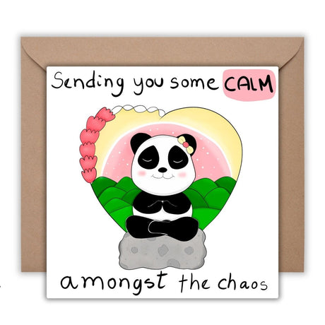 Panda Buddha ditation | Cheer Up Greeting with Personalized Message for Difficult Times & Support - Leo Hobby Marketplace