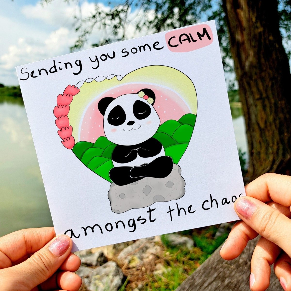 Panda Buddha ditation | Cheer Up Greeting with Personalized Message for Difficult Times & Support - Leo Hobby Marketplace