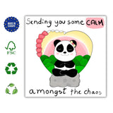 Panda Buddha ditation | Cheer Up Greeting with Personalized Message for Difficult Times & Support - Leo Hobby Marketplace