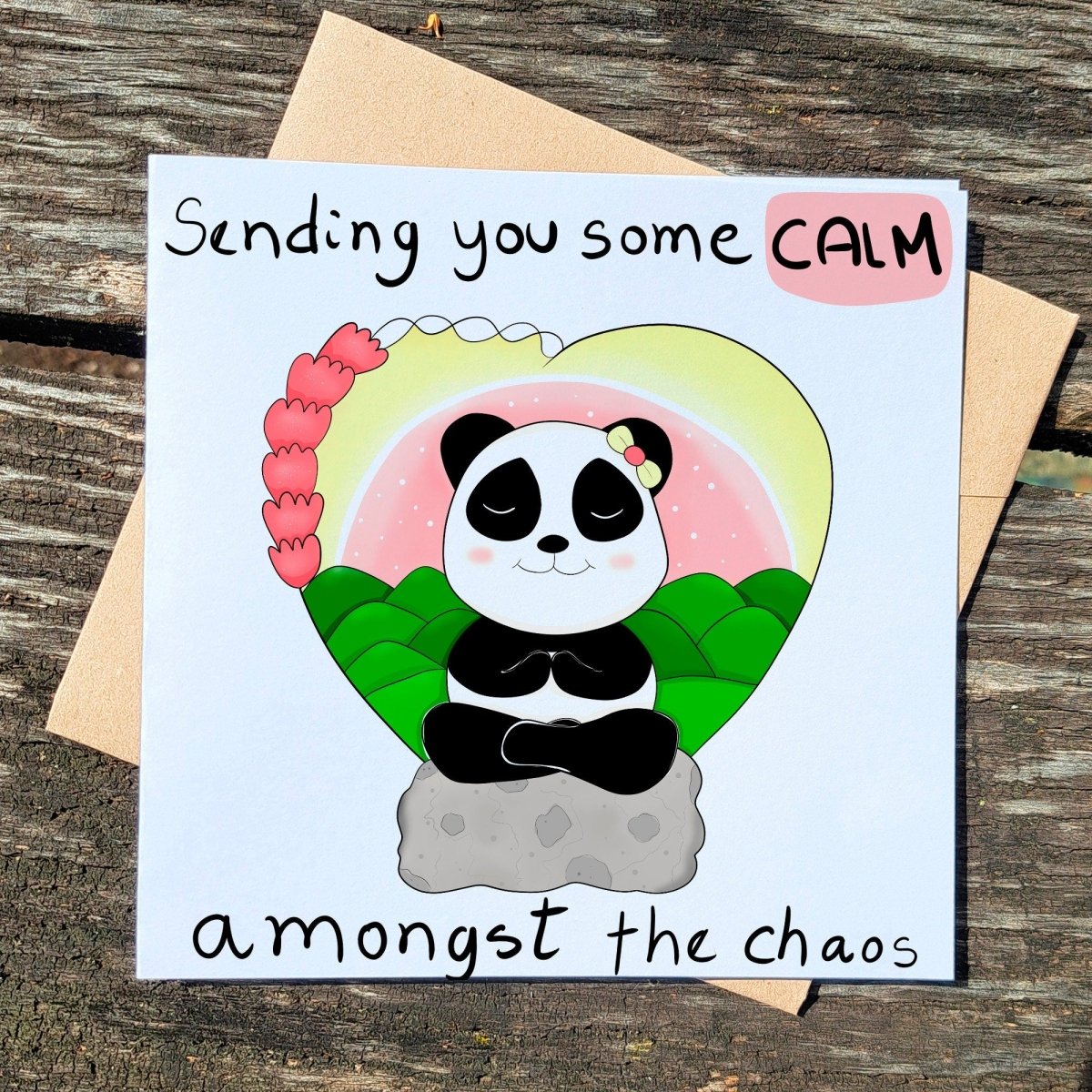 Panda Buddha ditation | Cheer Up Greeting with Personalized Message for Difficult Times & Support - Leo Hobby Marketplace