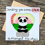 Panda Buddha ditation | Cheer Up Greeting with Personalized Message for Difficult Times & Support - Leo Hobby Marketplace