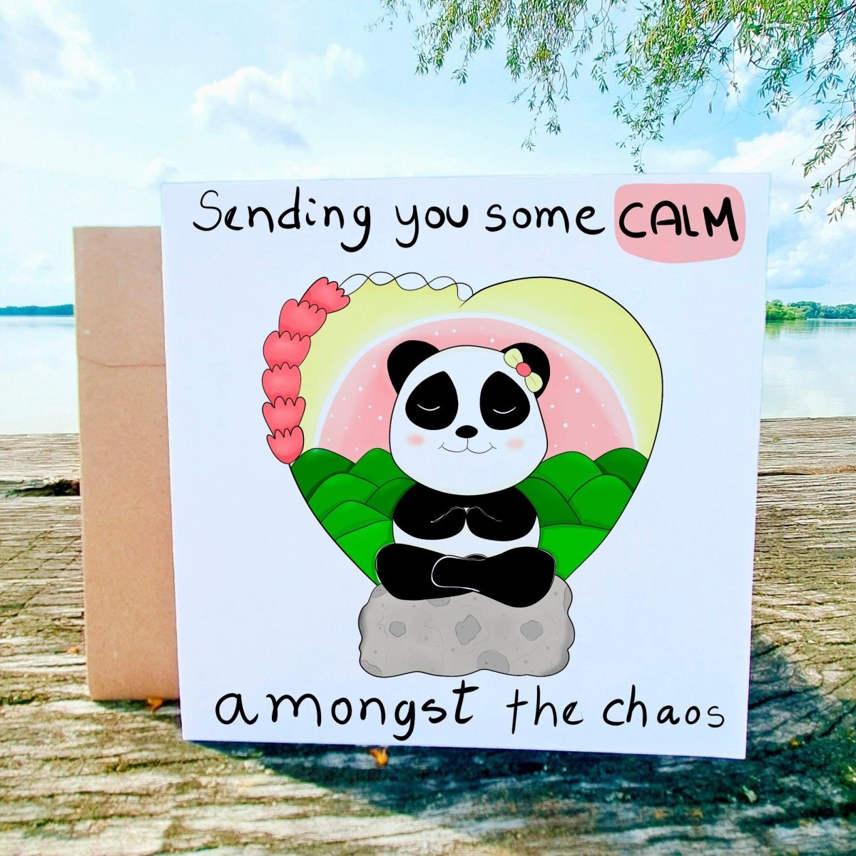 Panda Buddha ditation | Cheer Up Greeting with Personalized Message for Difficult Times & Support - Leo Hobby Marketplace