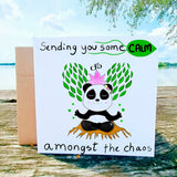 Panda Buddha Meditation Card, Sending You Calm, Encouragement and Support Greeting, Difficult Times Cards - Leo Hobby Marketplace