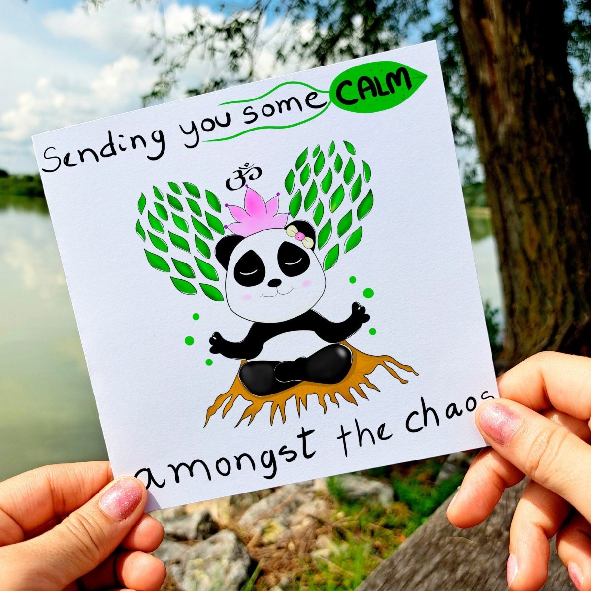 Panda Buddha Meditation Card, Sending You Calm, Encouragement and Support Greeting, Difficult Times Cards - Leo Hobby Marketplace