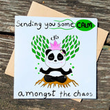 Panda Buddha Meditation Card, Sending You Calm, Encouragement and Support Greeting, Difficult Times Cards - Leo Hobby Marketplace