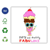 Personalized Icecream Absolutely Fabulous Birthday Card 50, 50th years old Fabulous Gift, Milestone Postcards, Cards for Bestfirned - Leo Hobby Marketplace