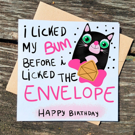 Printed Birthday Card, Funny Cat Birthday for Friend, Mom, Dad, Greeting Cards with Envelope, Kitty Postcards - Leo Hobby Marketplace