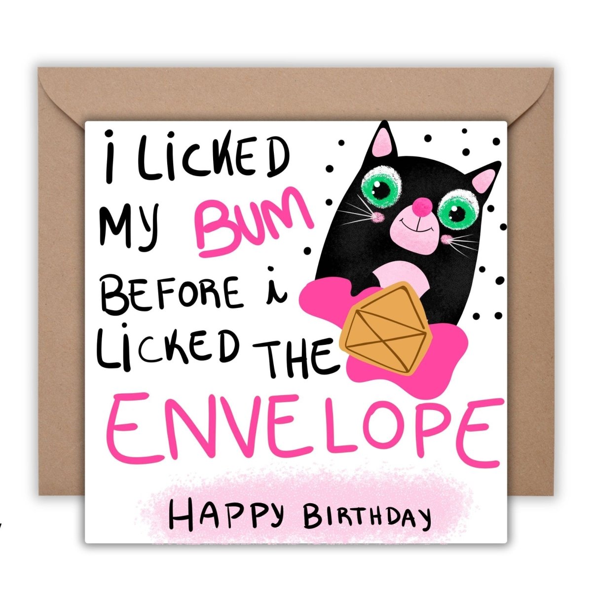 Printed Birthday Card, Funny Cat Birthday for Friend, Mom, Dad, Greeting Cards with Envelope, Kitty Postcards - Leo Hobby Marketplace