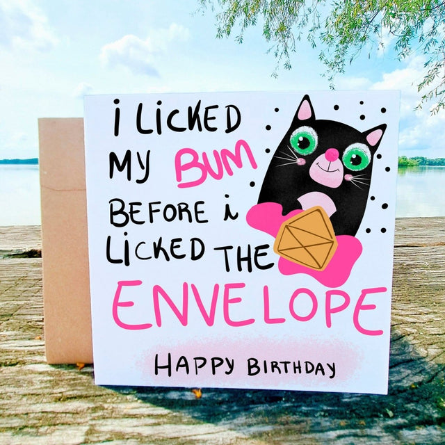 Printed Birthday Card, Funny Cat Birthday for Friend, Mom, Dad, Greeting Cards with Envelope, Kitty Postcards - Leo Hobby Marketplace