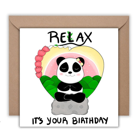 Relax, It's Your Birthday – Wellness Yoga & Meditation Greeting Card | Motivational Gift for Best Friends & Coworkers - Leo Hobby Marketplace