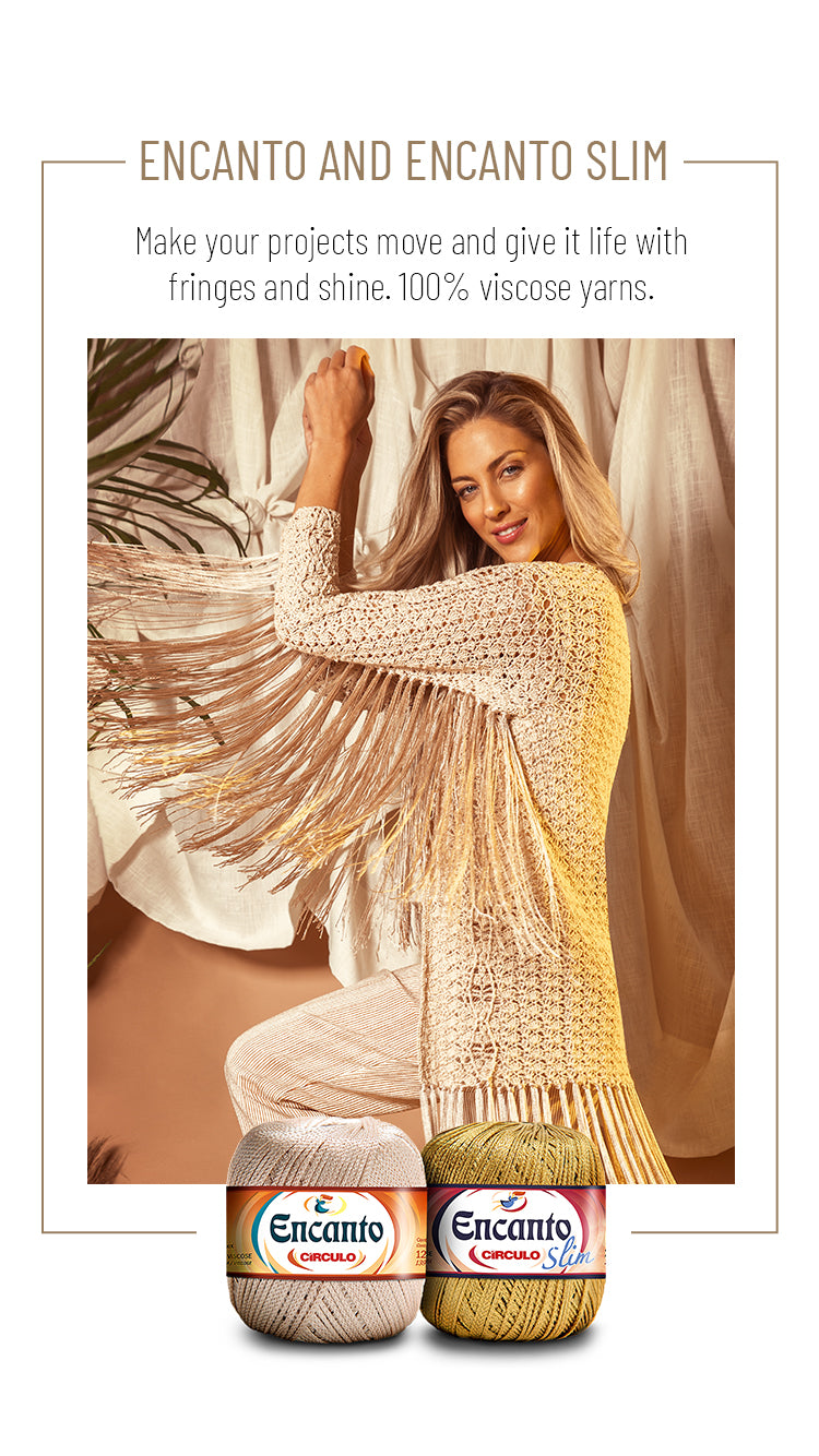 Circulo Encanto 100% Viscose Yarn for Crochet and Knitting, 128m/100g Luxurious Shine & Versatility