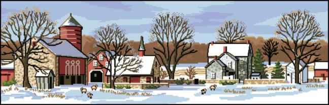 SCENIC FARM, Counted Cross Stitch Kit, 18 Count White Aida, DIMENSIONS (03841) - Leo Hobby