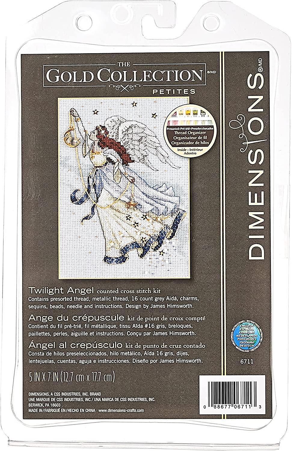 TWILIGHT ANGEL, Counted Cross Stitch Kit, 16 count dove grey Aida, DIMENSIONS, Gold Collection (06711) - Leo Hobby