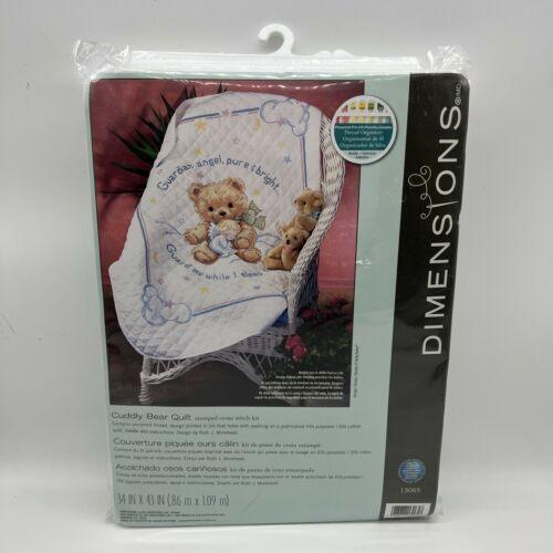 CUDDLY BEAR QUILT, Stamped Cross Stitch Kit, size 86 x 109 cm, DIMENSIONS (13065)
