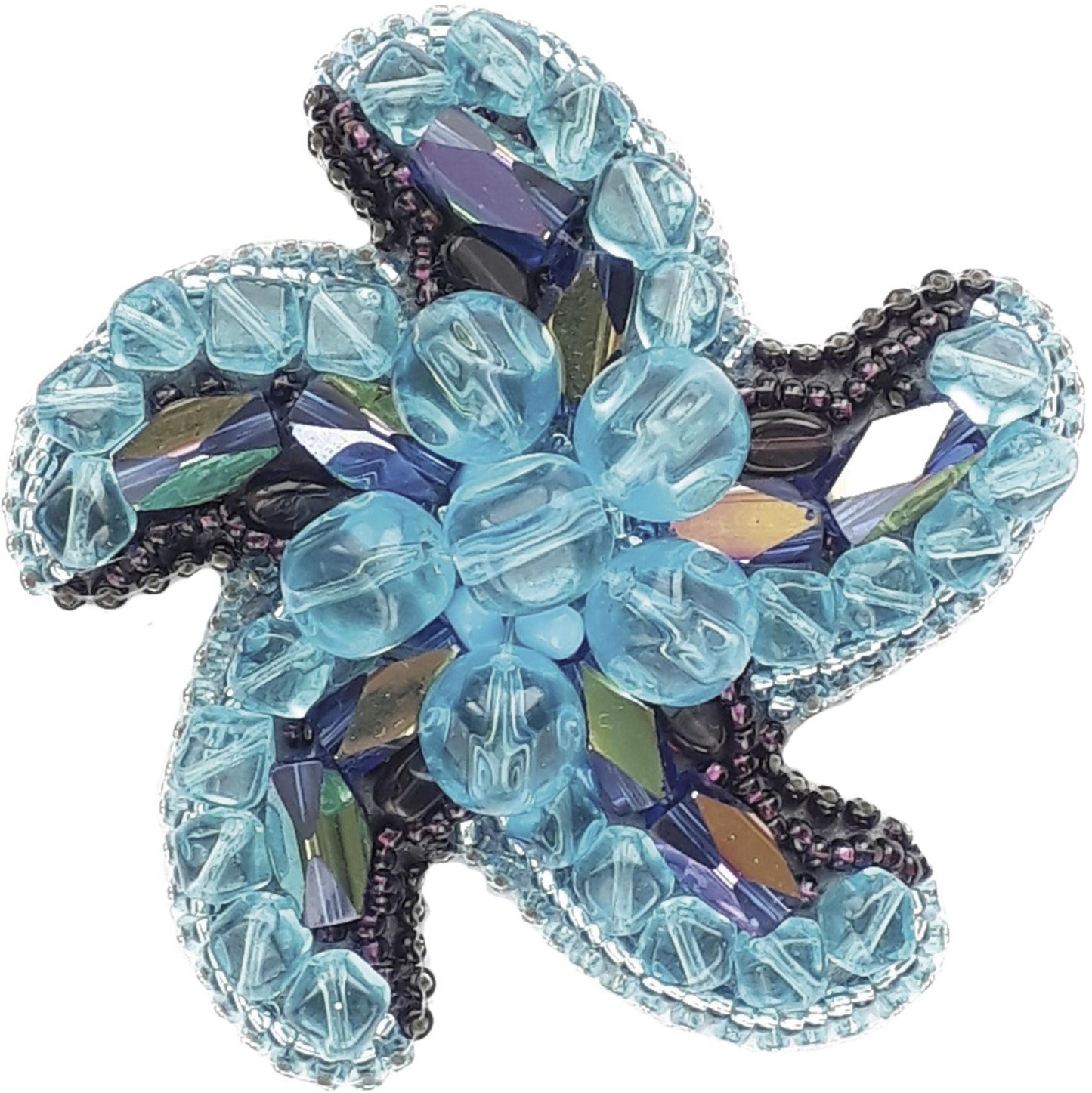 BP-199 Beadwork kit for creating broоch Crystal Art "Star of sea"