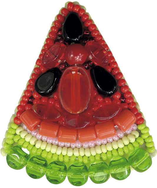 BP-201 Beadwork kit for creating broоch Crystal Art "Watermelon"