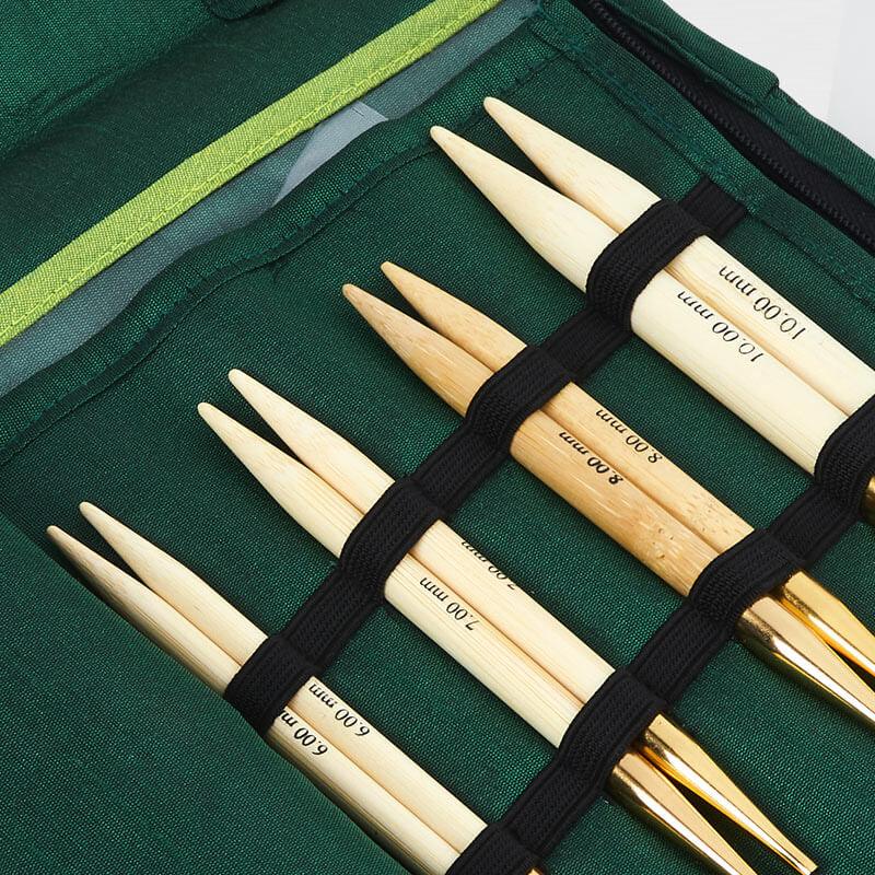 KnitPro Bamboo Deluxe Interchangeable Circular Needle Set (22542) - Leo Hobby