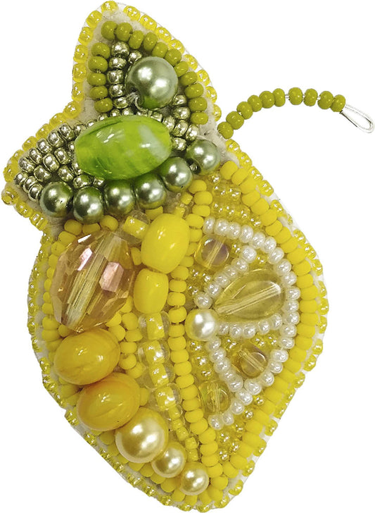 BP-240 Beadwork kit for creating broоch Crystal Art "Lemon"