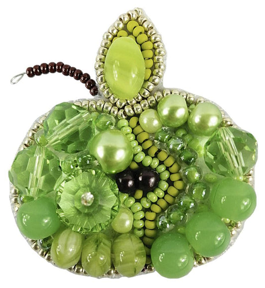 BP-256 Zestaw koralików do tworzenia broszki Crystal Art "Zielone jabłko"