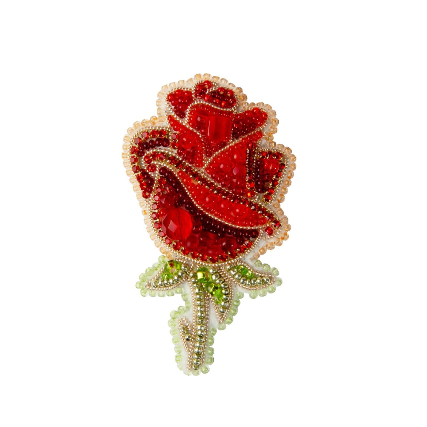 BP-275 Beadwork kit for creating broоch Crystal Art "Rose"