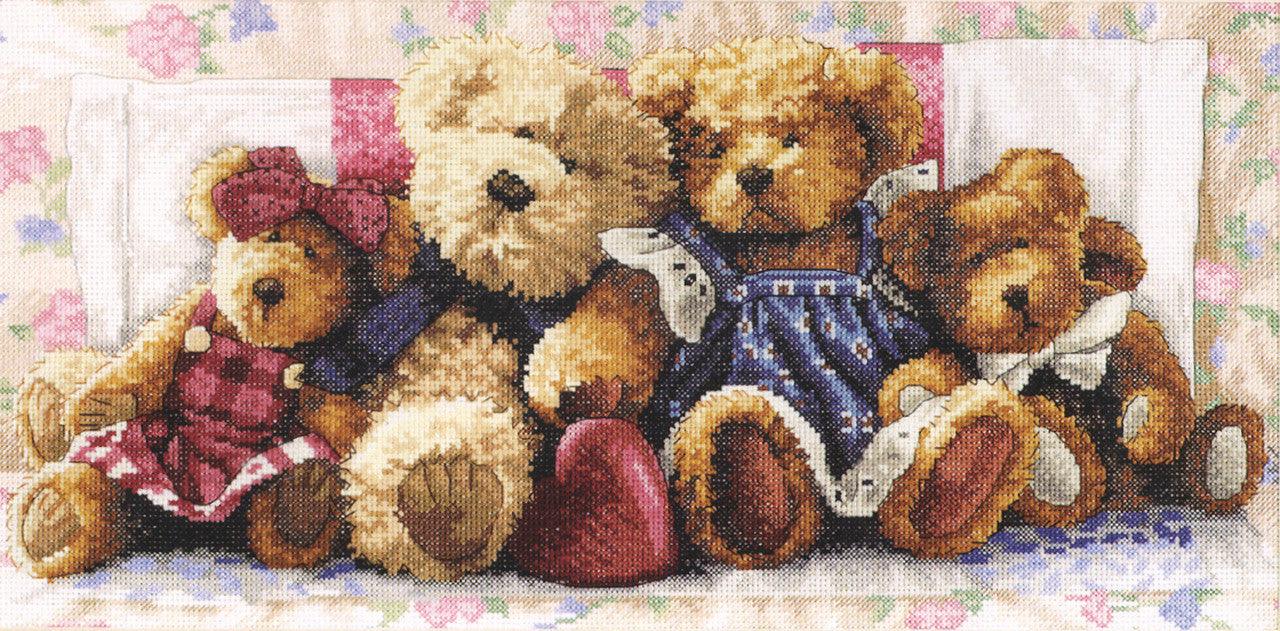 A ROW OF LOVE, Counted Cross Stitch Kit, 14 count white cotton Aida, DIMENSIONS, Gold Collection (35039) - Leo Hobby