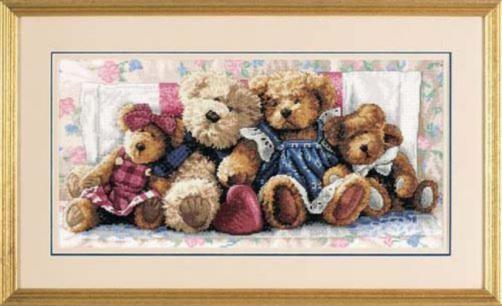 A ROW OF LOVE, Counted Cross Stitch Kit, 14 count white cotton Aida, DIMENSIONS, Gold Collection (35039)