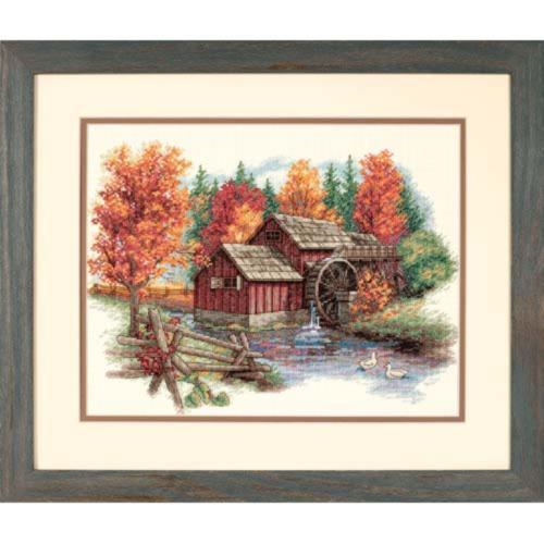 GLORY OF AUTUMN, Counted Cross Stitch Kit, 14 count ivory Aida, DIMENSIONS (35199)