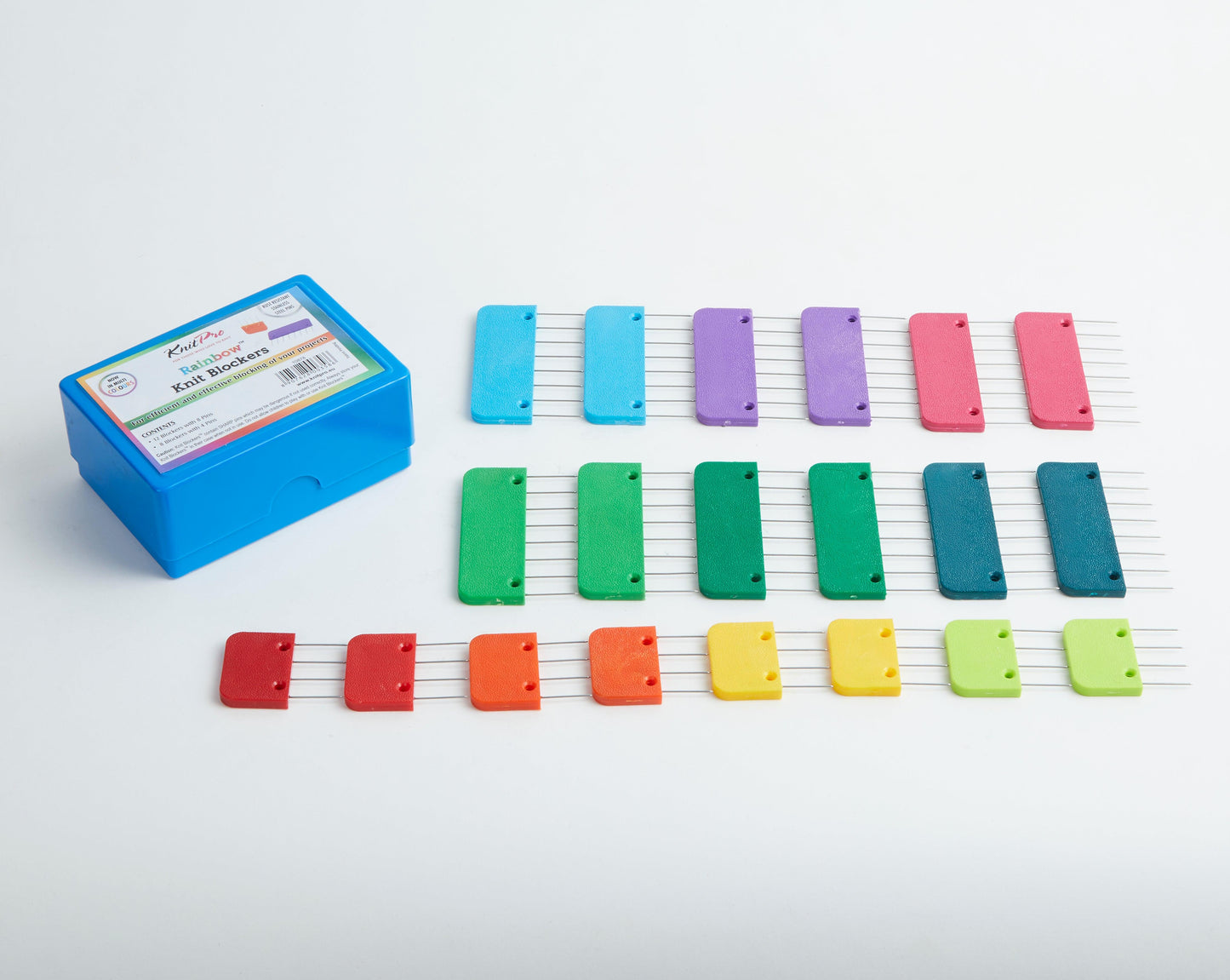 KnitPro Blocking Tools, Rainbow Knit Blockers (Pack of 20) (10878)