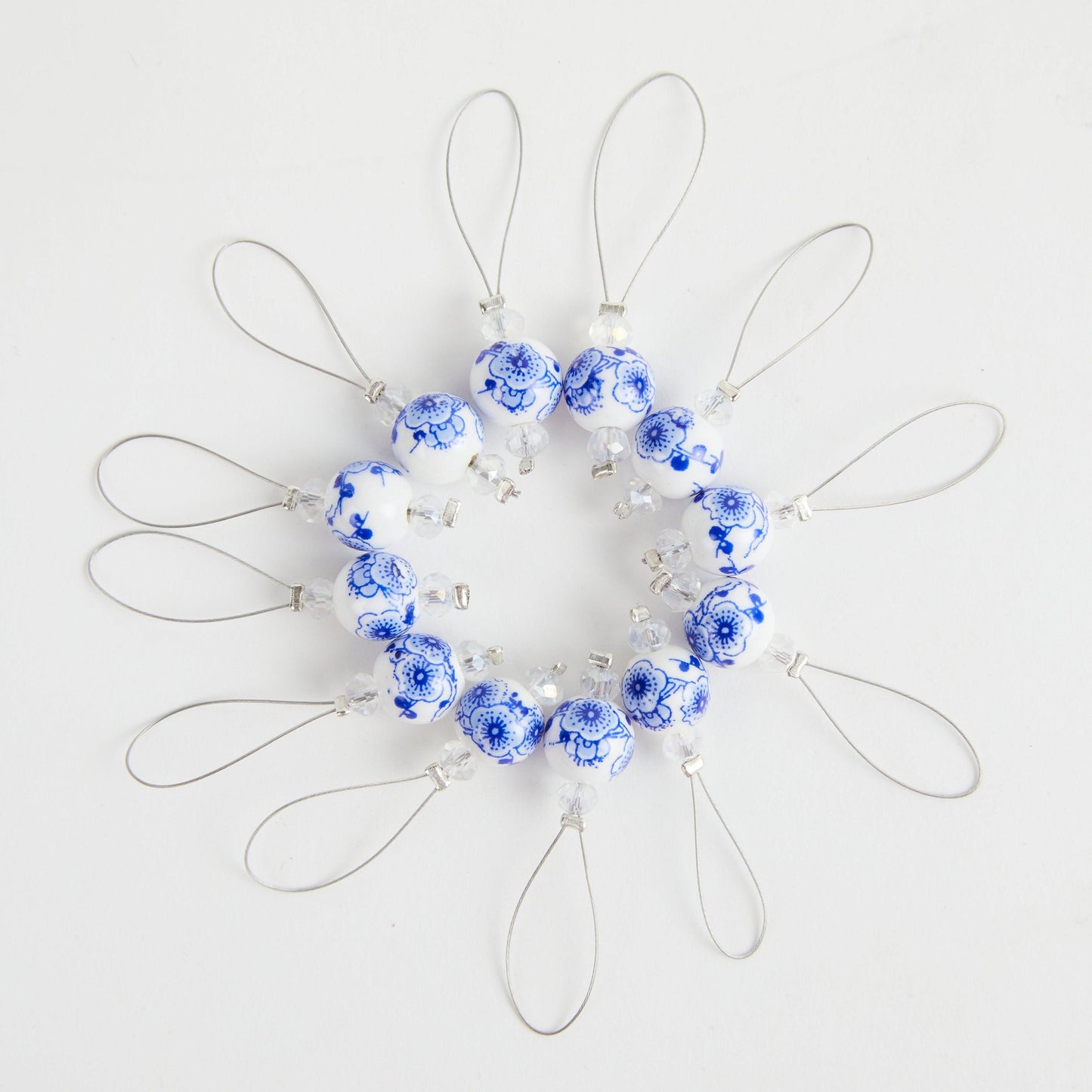 KnitPro NEW ZOONI Stitch Markers in Playful Beads "Blooming Blue" (11256)