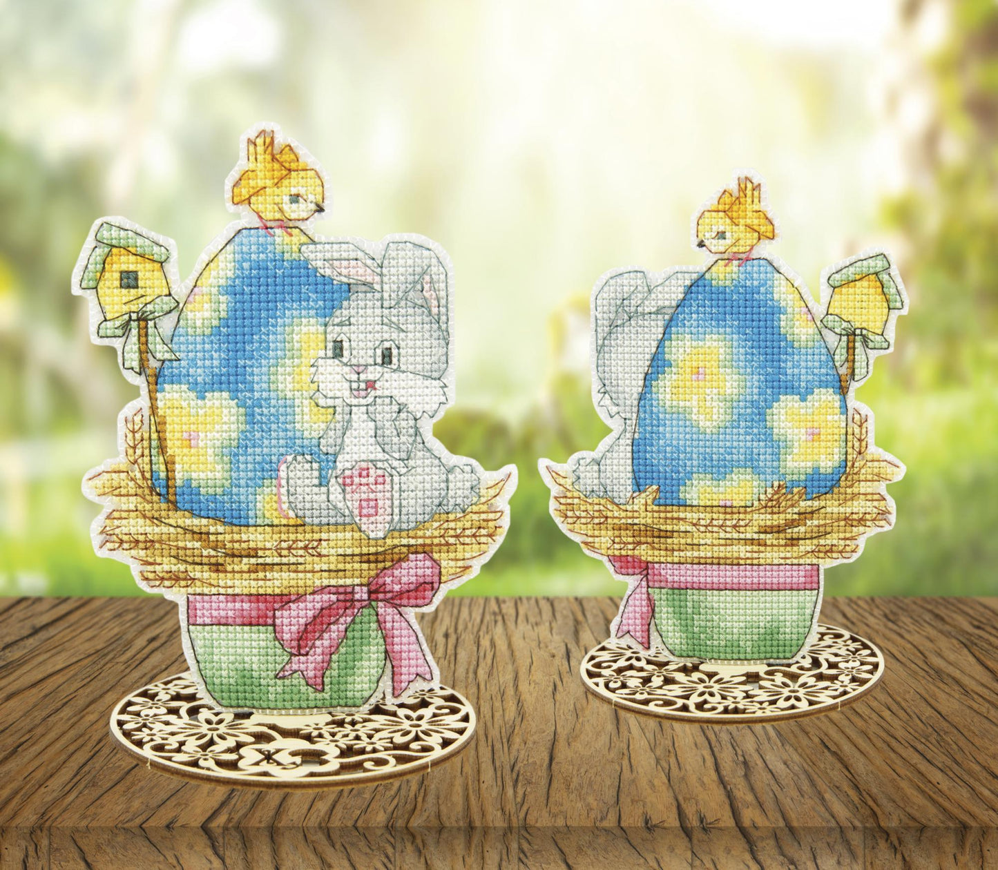 BUNNY "Happy Easter!", Counted Cross Stitch Kit, 14 count plastic canvas, size 10 x 14 cm, CRYSTAL ART (T-64)