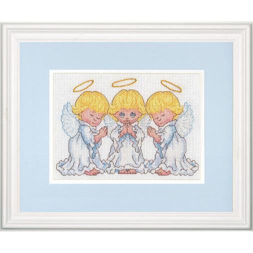 LITTLE ANGELS, Counted Cross Stitch Kit, 14 count white Aida, DIMENSIONS (70-65167) - Leo Hobby