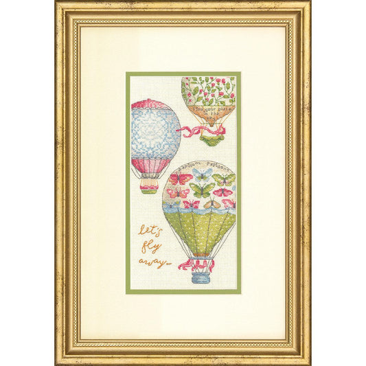 LET'S FLY AWAY, Counted Cross Stitch Kit, 18 count ivory Aida, DIMENSIONS (70-65181)