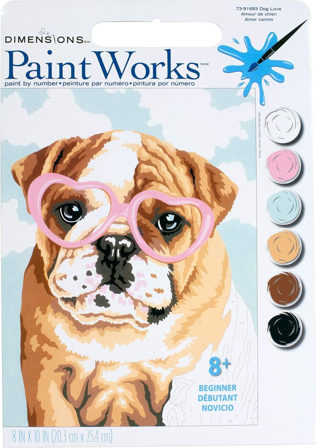 DOG LOVE, kit de pintura por número, DIMENSIONS PAINTWORKS (73-91693)