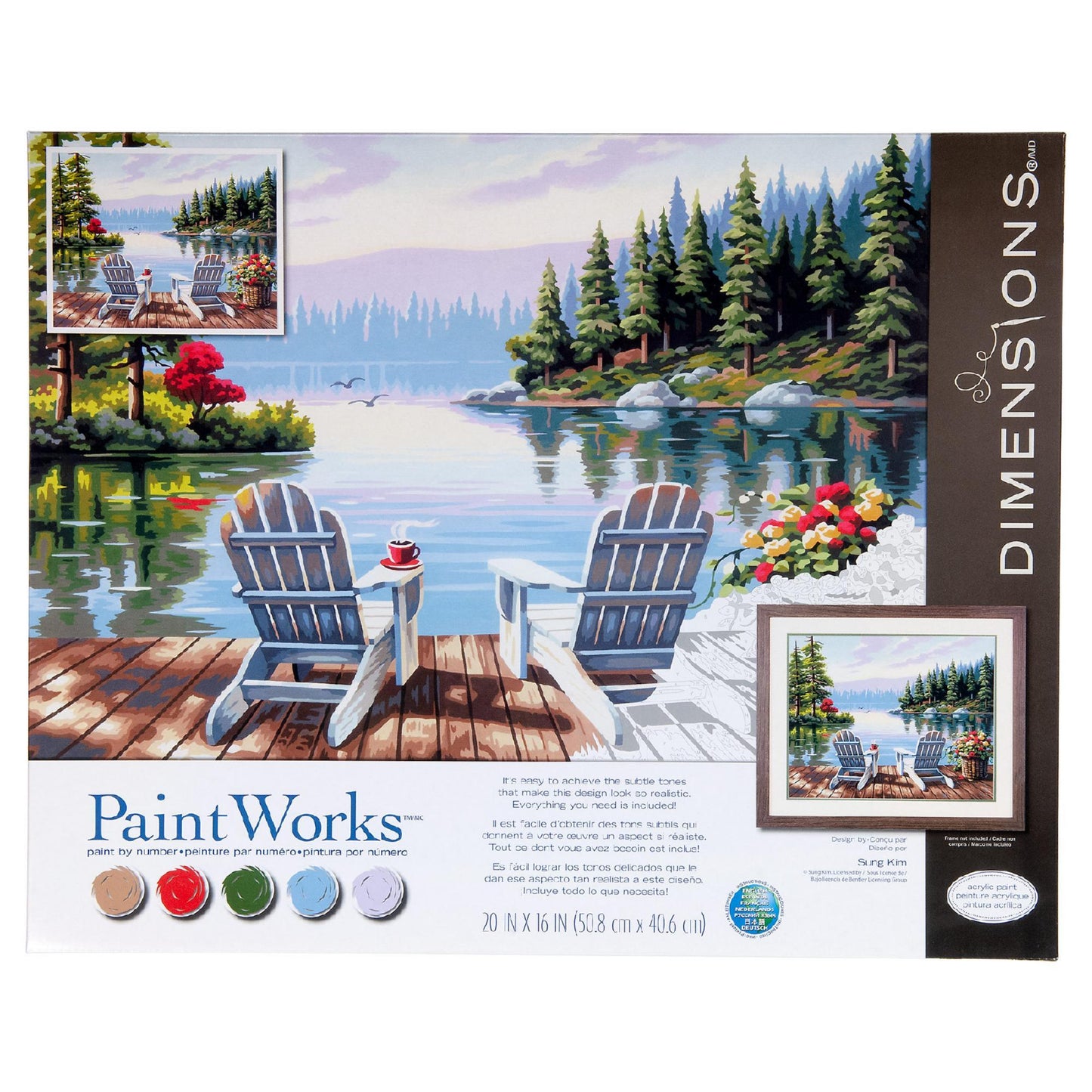 LAKESIDE MORNING, Paint by Number Kit, DIMENSIONS PAINTWORKS (73-91729)