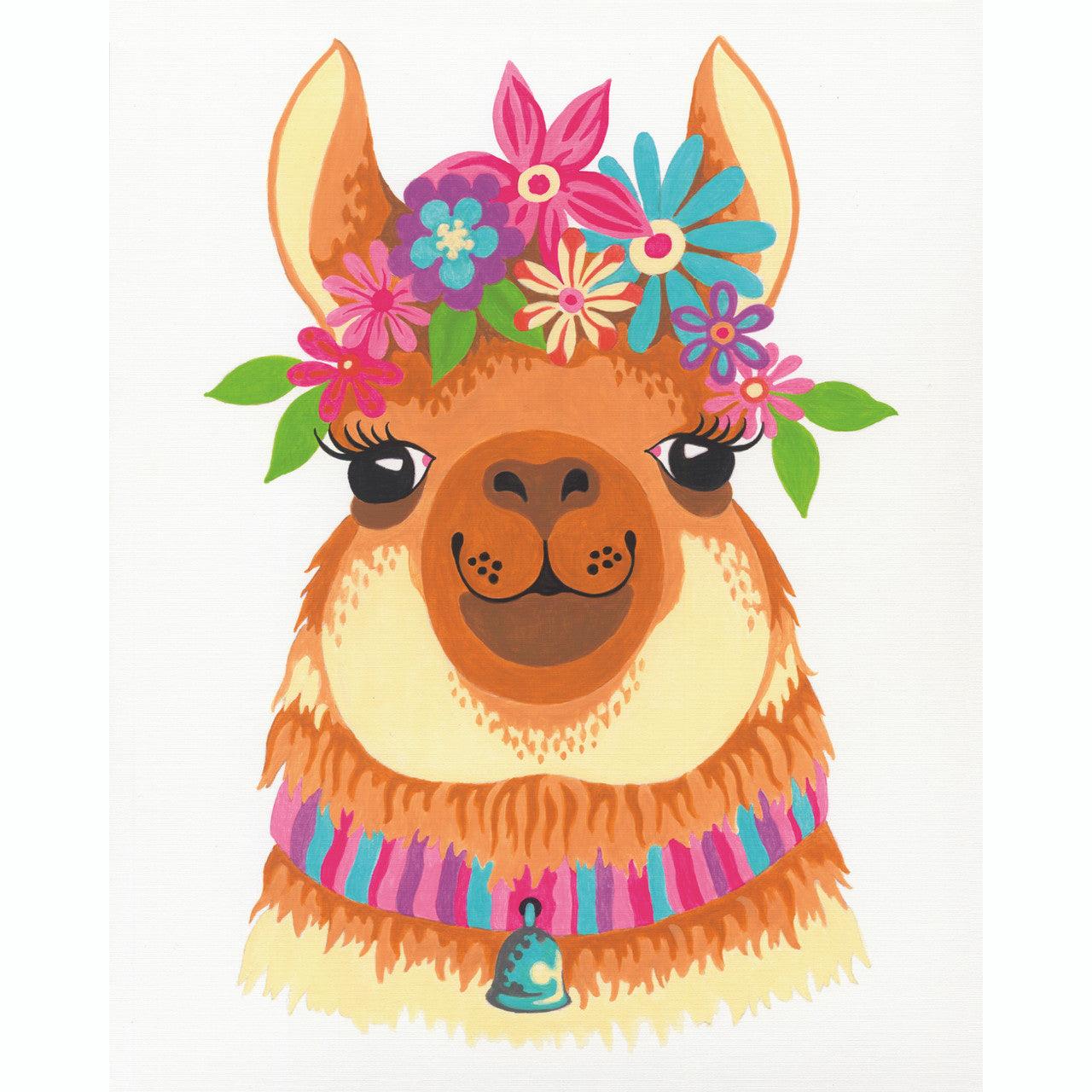 FLOWERY LLAMA, Paint by Number Kit, DIMENSIONS PAINTWORKS (73-91738) - Leo Hobby