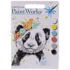 PANDA, Paint by Number Kit, DIMENSIONS PAINTWORKS (73-91739) - Leo Hobby